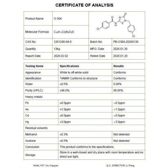  O-304 Powder (ATX-304) 98+% Purity CAS 1261289-04-6, 3rd Party Tested Guarantee Potency and Purity