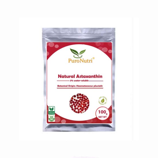Premium Organic 5% Astaxanthin Powder Water Soluble Standardized Haematococcus Pluvialis Extract Powerful Natural Antioxidant