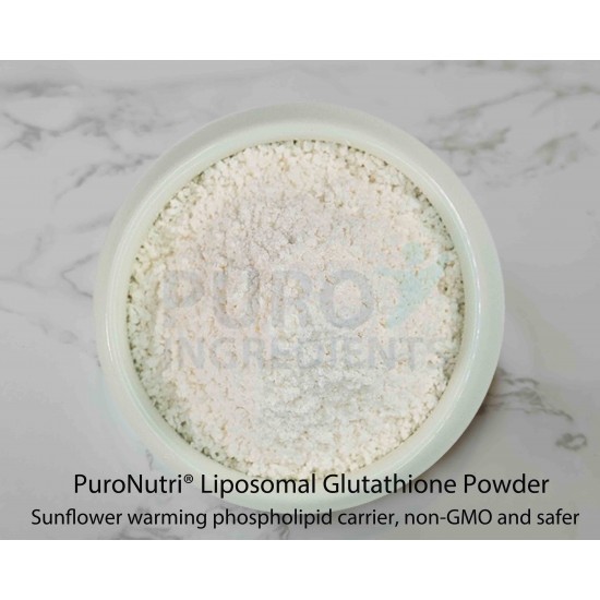 Liposomal Glutathione Powder Sunflower warming phospholipid carrier, non-GMO and safer nanoliposome technology higher bioavailability