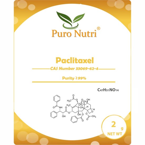 PuroIngredients Natural Paclitaxel Powder CAS 33069-62-4 High Purity USP EP 99% HPLC Medicinal Anticancer Agent PuroIngredients Natural Paclitaxel Powder CAS 33069-62-4 High Purity USP EP 99% HPLC Medicinal Anticancer Agent