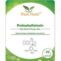 Natural Podophyllum Hexandrum Extract 98% Podophyllotoxin Podophyllin Powder CAS 518-28-5